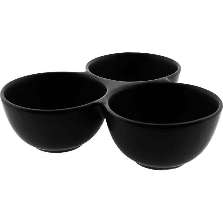 Snackschalen 3er Set aus hochwertigem Porzellan - elegant & funktional Schwarz