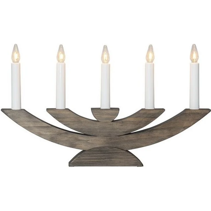 Fensterleuchter ''Navida'', 5-flammig, Holz,Farbe: braun, 42x24cm, 3W, 230V – Bild 1