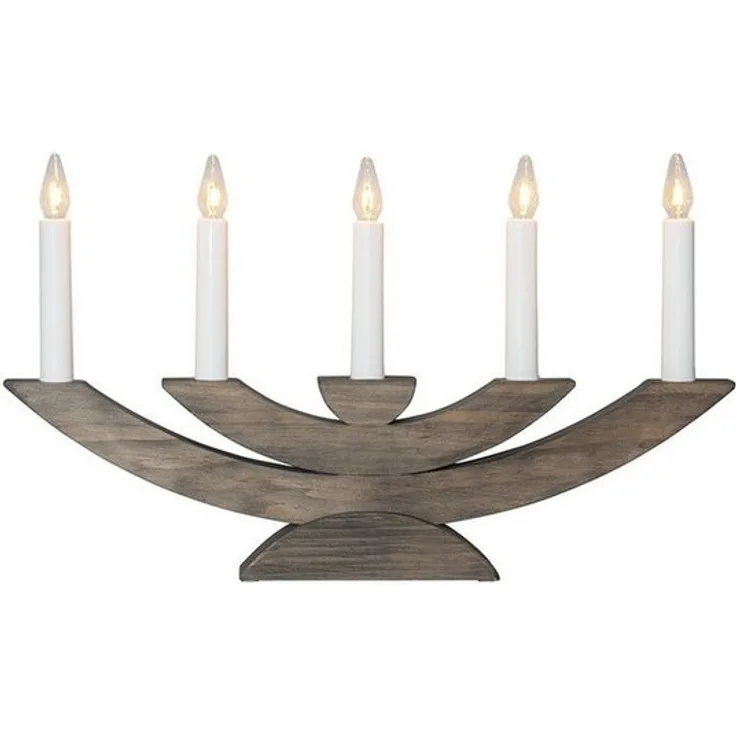 Fensterleuchter ''Navida'', 5-flammig, Holz,Farbe: braun, 42x24cm, 3W, 230V