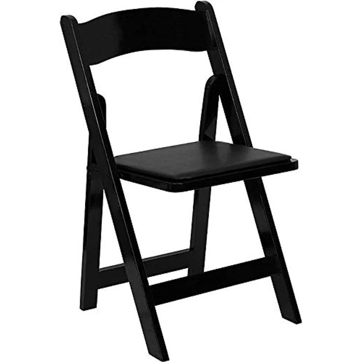 Flash Furniture Hercules Klappstuhl, Holz, mit gepolsterter Vinyl-Sitzfläche, Schwarz, 4 Stück – Bild 7