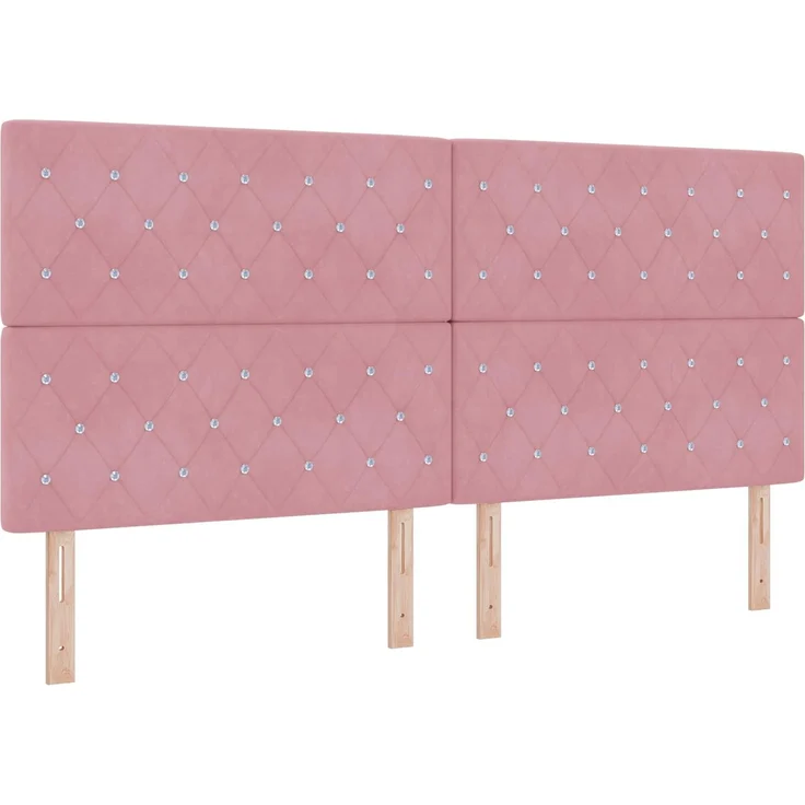vidaXL LED-Speicherbett mit Matratze Rosa 200 x 200 cm Samt 3460097 – Bild 5