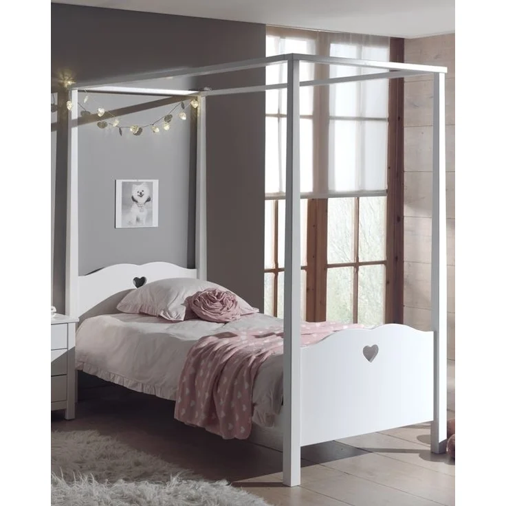Himmelbett Kamila 211x96x187 Kinderbett MDF Weiß – Bild 3
