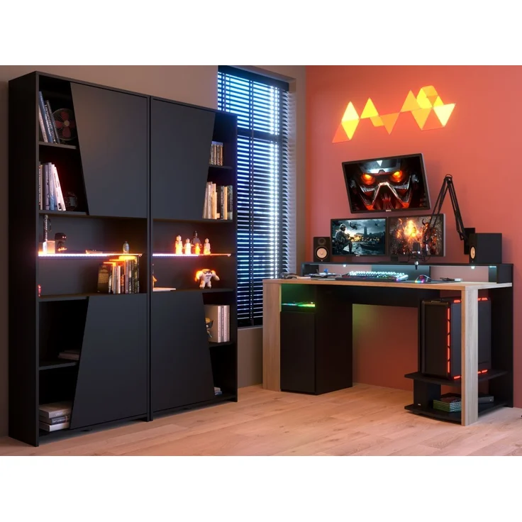 Parisot Meta Gaming Set in schwarz und Eiche mit LED – Bild 1