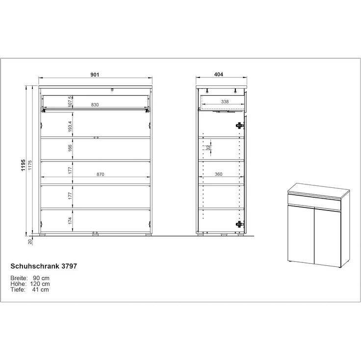 GW-BASTIA Schuhschrank 3797 – Bild 3