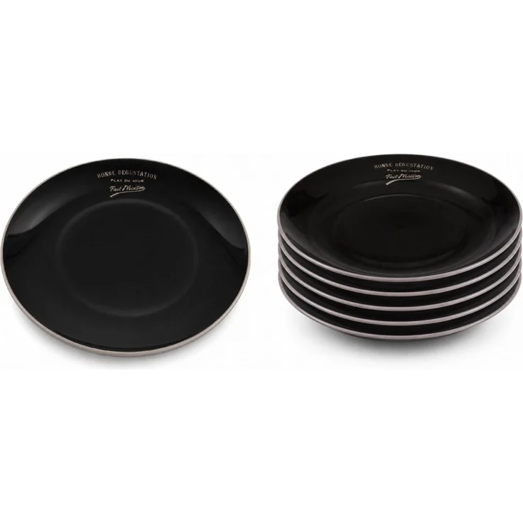 6er Set Speiseteller Bonne dégustation Keramik 27cm Antic Line SEB17172 Schwarz