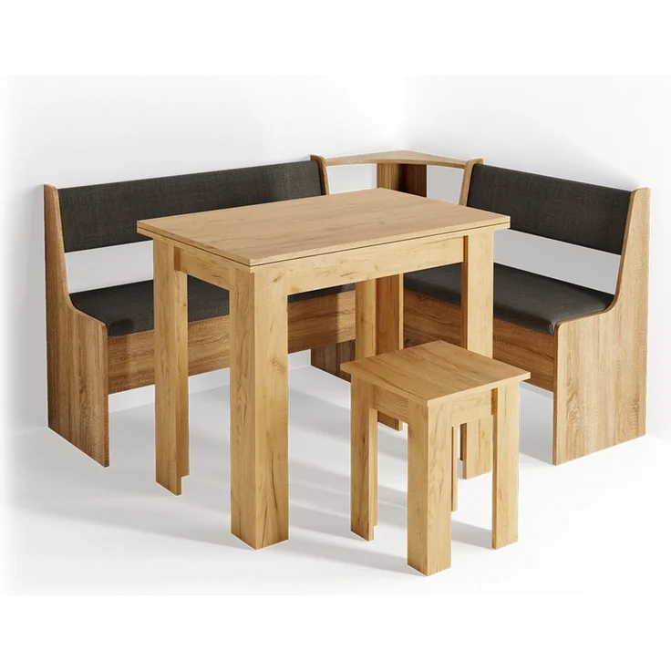Eckbankgruppe Roman Goldkraft Eiche 150 x 120 cm mit Tisch Vicco – Bild 1