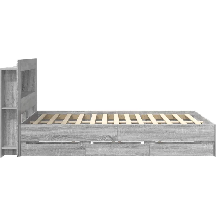 vidaXL Bettgestell mit Stauraum und Kopfteil Sonoma-Grau 160 x 200 cm 3434060 – Bild 5