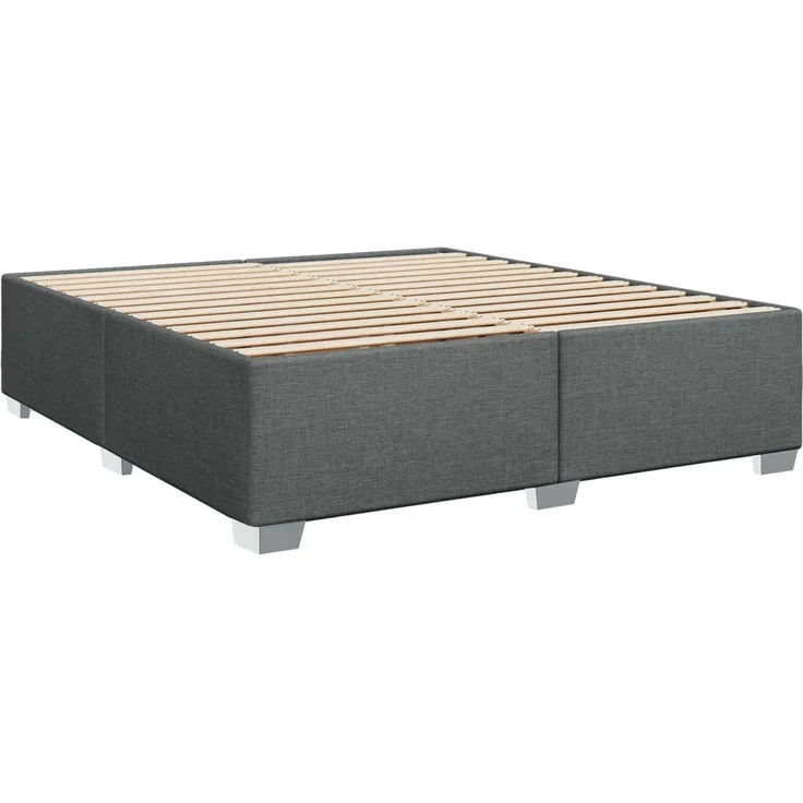 vidaXL Boxspringbett mit Matratze Dunkelgrau 200 x 200 cm Stoff 3450552 – Bild 5