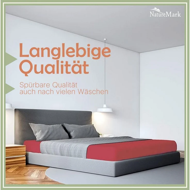 NatureMark - Mikrofaser SPANNBETTLAKEN zum Sparpreis! viele Größen und Farben Markenware (90x200-100x200 cm, Bordeaux rot) – Bild 4