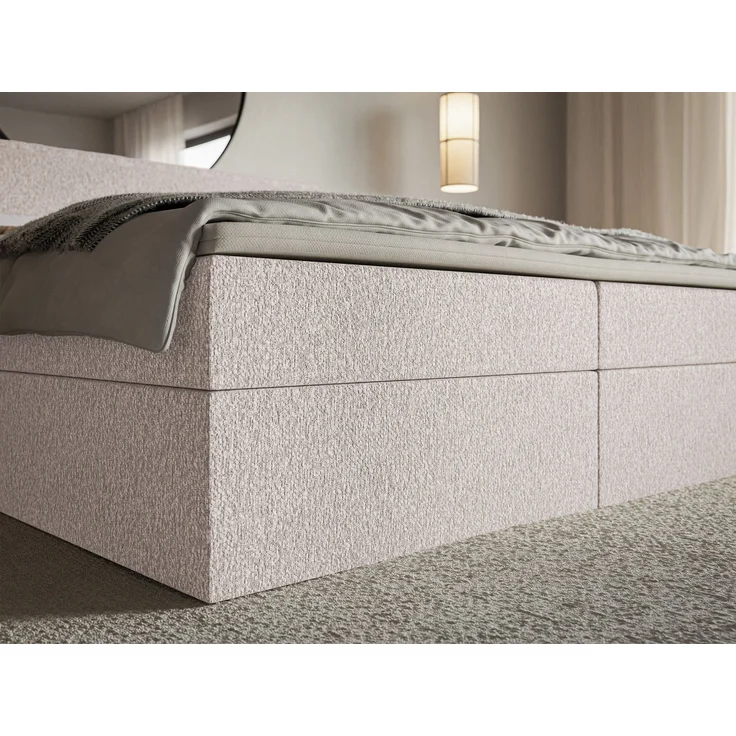 Selsey 'Softie' Boxspringbett 140x200 cm mit Topper und Stauraum, Chenille, Beige – Bild 7