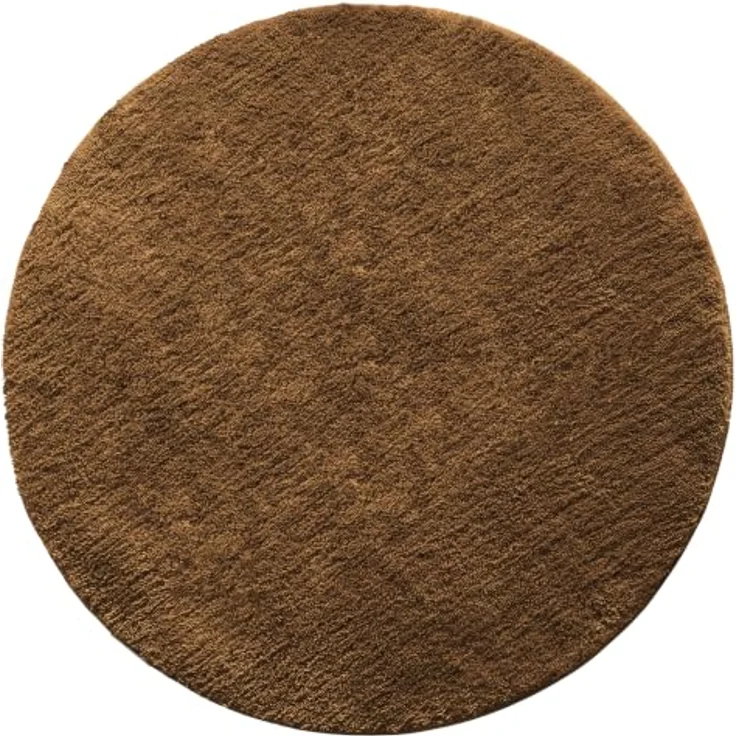 Floordirekt Badematte Sky, Rund, Dichtes Mikrofaser-Oberfläche, Rutschfest, Waschbar, Schadstoffgeprüft, Braun, 120 cm – Bild 1
