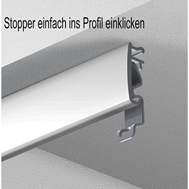 Garduna Gardinenschiene Garduna SmartGlide!, Gardinenschiene Silber, 1-läufig, gebohrt, Aluminium – Bild 4