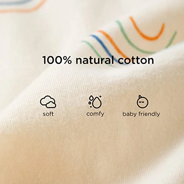 Duomiaomiao Sommerschlafsack mit Beinen 0.5 Tog Babyschlafsack mit Füßen Baumwolle Kleinkind Schlafsack Baby Ärmellos Tragbare Decke Atmungsaktiv für Unisex Mädchen Jungen 2-3 Jahre, Regenbogen – Bild 8
