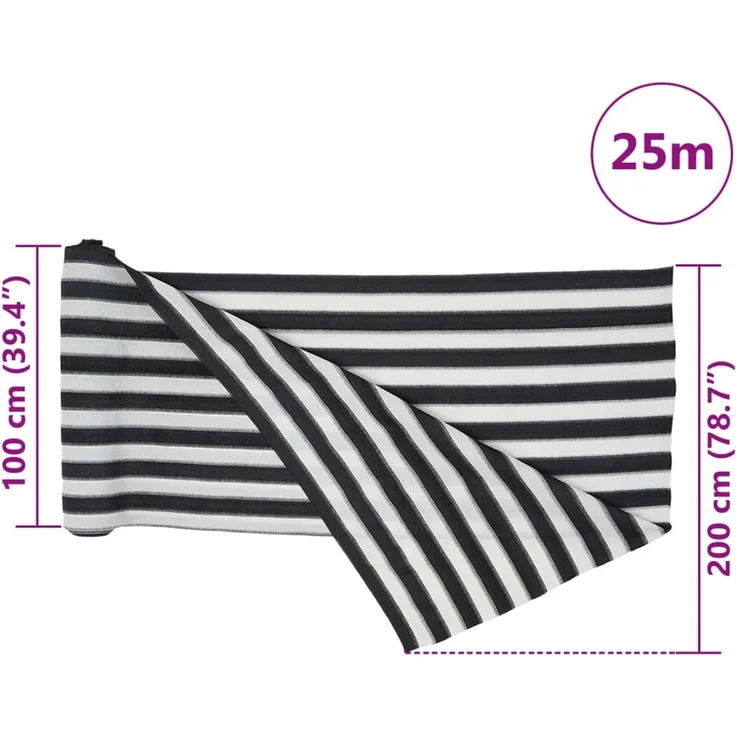 vidaXL Zaunblende Anthrazit und Weiß 2x25 m HDPE 150 g/m² 4003684 – Bild 8