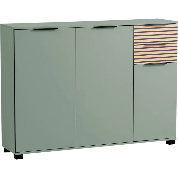 Schildmeyer Schuhschrank Alexa, Holzwerkstoff, Pistazie/Akustikpaneel Optik, 141,9 x 35,0 x 105,5 cm – Bild 1