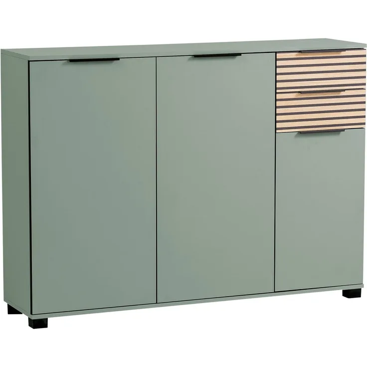 Schildmeyer Schuhschrank Alexa, Holzwerkstoff, Pistazie/Akustikpaneel Optik, 141,9 x 35,0 x 105,5 cm