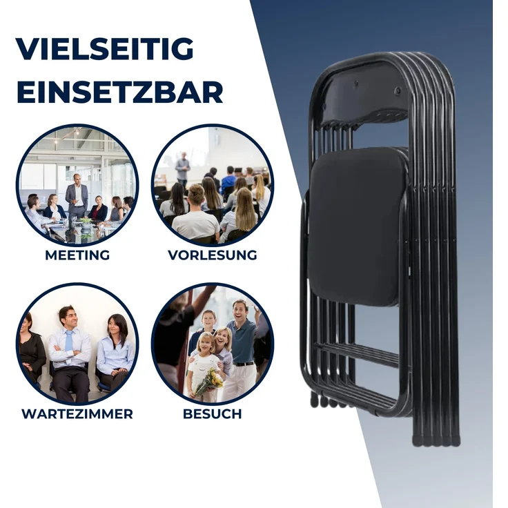 Albatros Klappstuhl Manitu Klappstühle Starker Metallrahmen Faltbarer Stuhl Besucher Konferenz Gast Stuhl – Bild 5