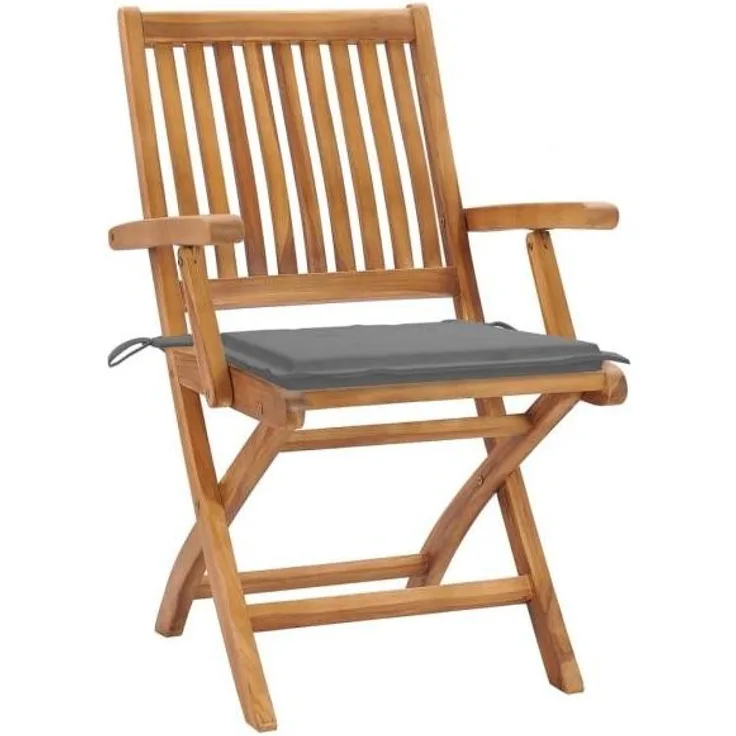 vidaXL Klappbare Gartenstühle mit Kissen 8 Stk. Massivholz Teak 3072778