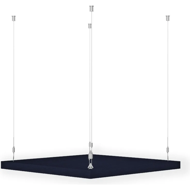 Rheinland Möbel FocusWall DAQ0404 – Quadratischer Akustik-Deckenabsorber 40×40 cm in Stofffarbe Costa inkl. Chrom-Stahlseilen - Made in Germany - Klasse A, Stoffbezug, schwer entflammbar – Bild 3