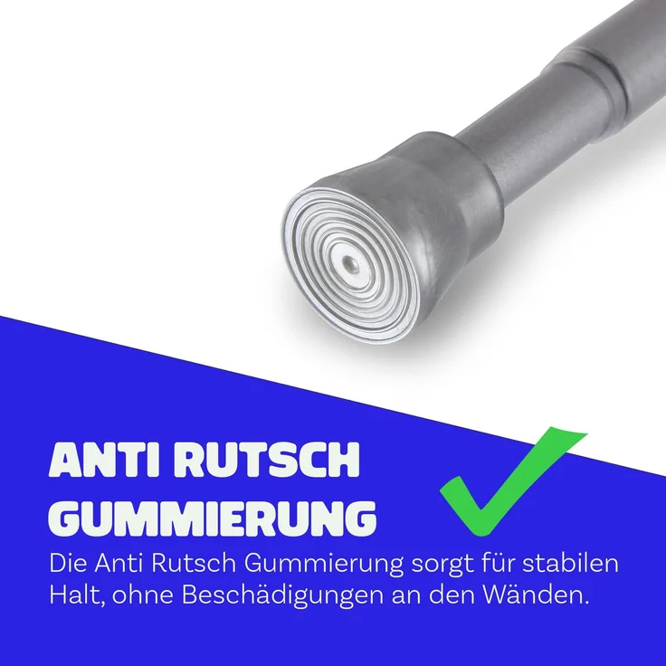 Verstellbare Vorhangstange - Spannstange zum Klemmen Silber Ø16/19 mm 80-125 cm – Bild 5