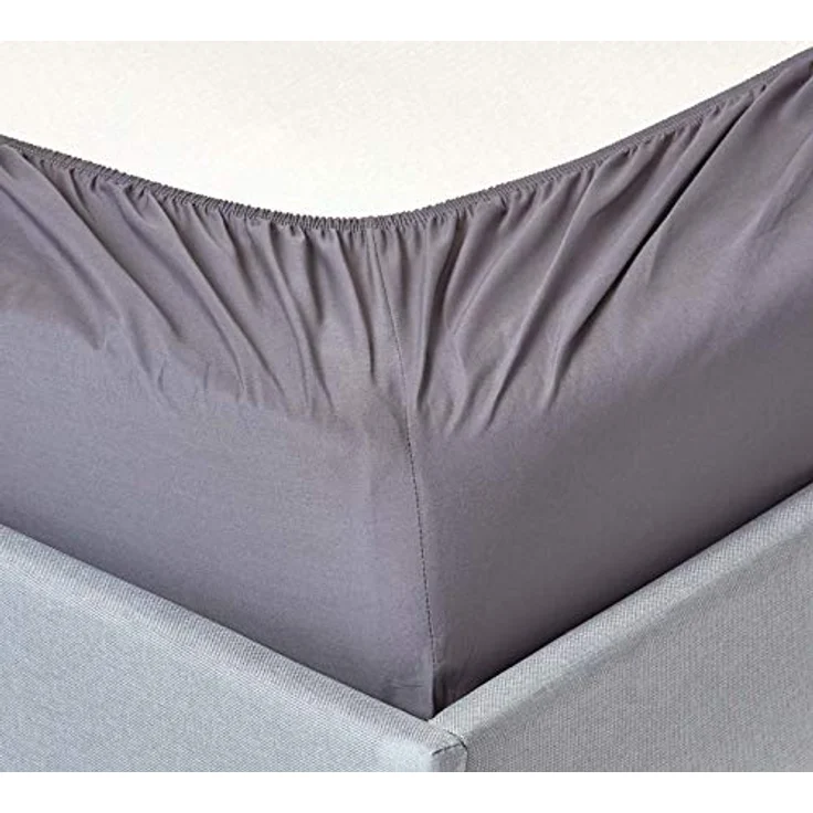 Homescapes Perkal-Spannbettlaken, dunkelgrau, 100% ägyptische Baumwolle, 140x190 cm, Oeko-Tex® zertifiziert, hypoallergen – Bild 2
