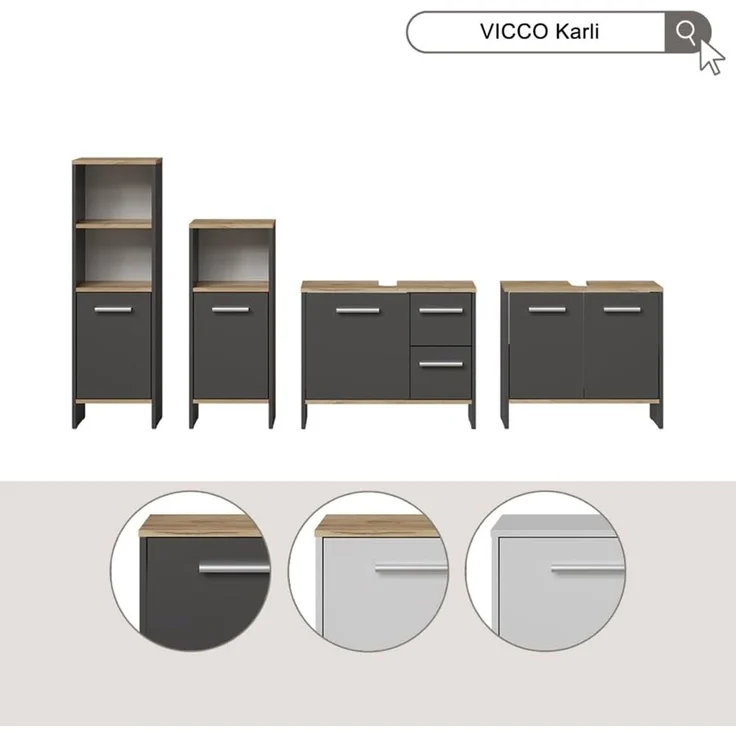 Badmöbel-Set Karli Weiß 2-teilig Vicco – Bild 8