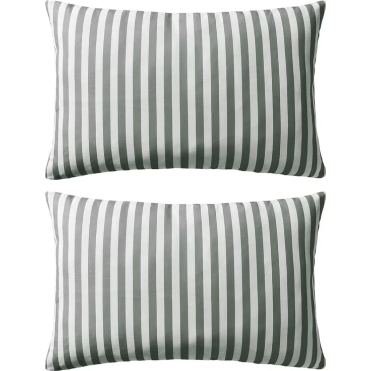 vidaXL Gartenkissen 2 Stk. Streifenmuster 60 x 40 cm Grau 132311 – Bild 1