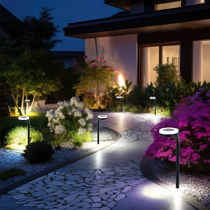 6er Set LED Solarleuchte, Up & Down, schwarz, Erdspieß, H 45 cm – Bild 2