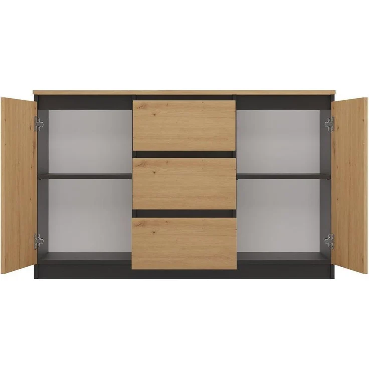 ibonto ECKKOMMODE HANDWERKLICHE EICHE 40x120x75cm (H 75 x T 40 x B 120 cm) – Bild 3