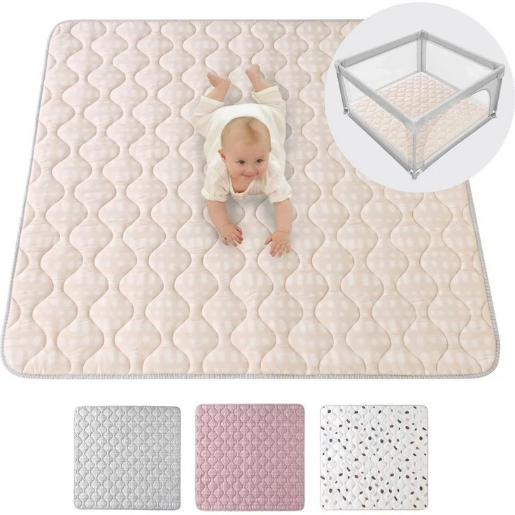 Krabbeldecke für Baby 1,27m, Krabbelmatte, Spielmatte mit Rutschfester Unterseite, Hakuna Matte – Bild 5