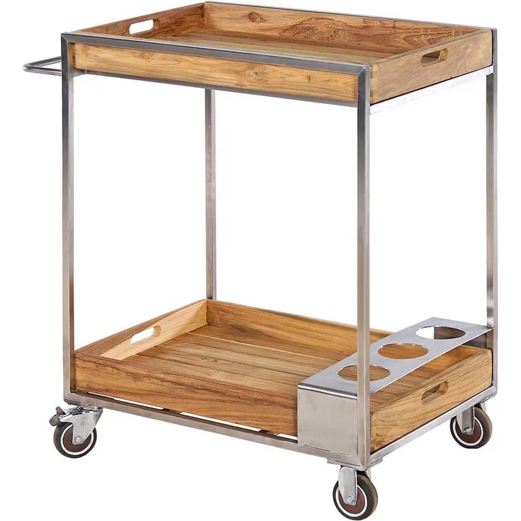 Servierwagen Olmo, Echtholz, Holzfarben, 71 x 79 x 44 cm – Bild 1