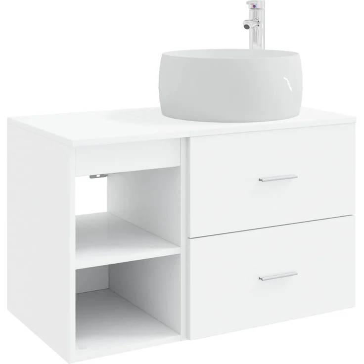 vidaXL Wandmontiertes Badezimmermöbel-Set 2 stk. Weiß 3403920 – Bild 2