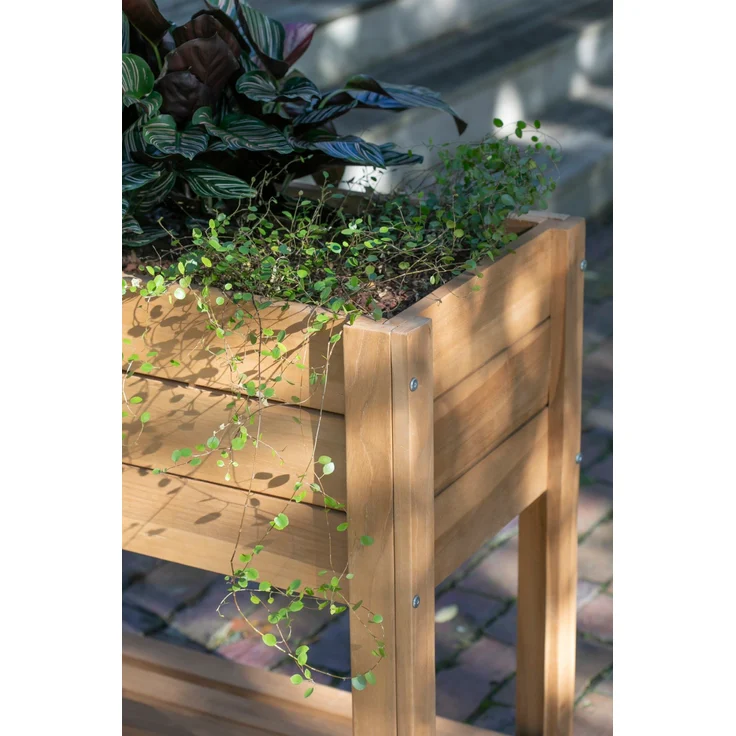 Teakholz Hochbeet mit Ablagefläche - bene living – Bild 6