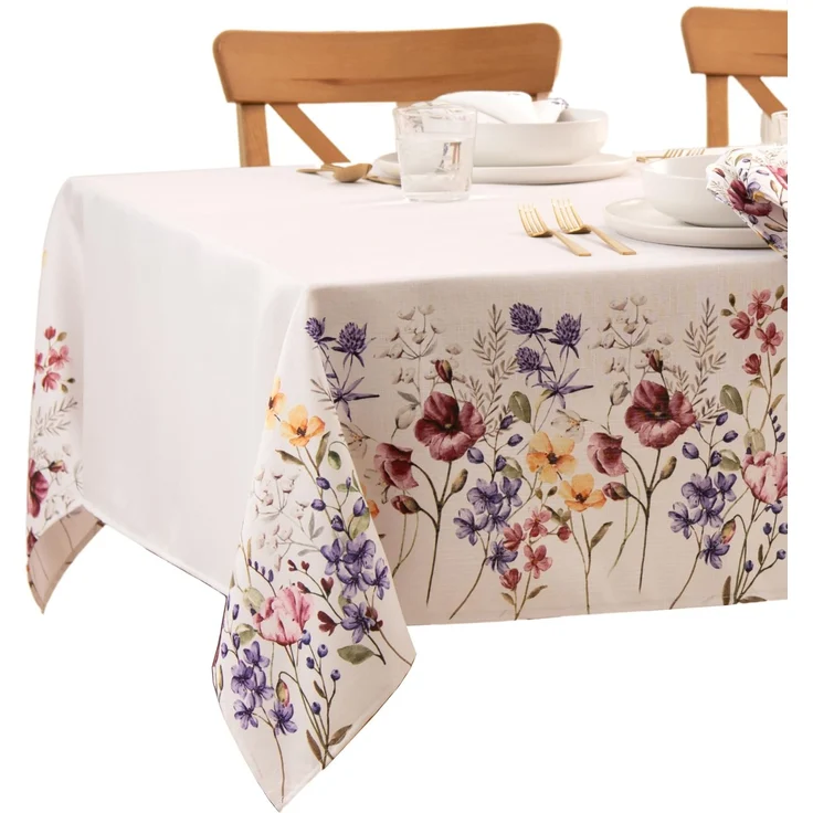 Elrene Home Fashions Poppy Wildflower Tischdecke, Stoff, rechteckig, 152,4x259,1 cm