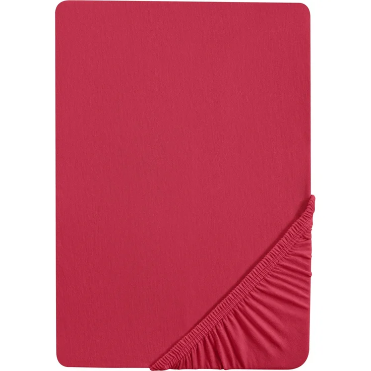 biberna Feinjersey-Spannbetttuch 0077144, rubin, 1x 90x190 cm - 100x200 cm – Bild 3