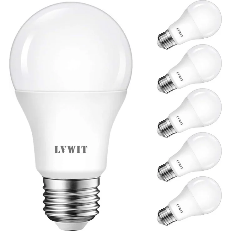 LVWIT LED E27 Birne, 75W Kaltweiß 6500K, ultrahell 1055 lm, matte LED Lampe (6er Pack) – Bild 1