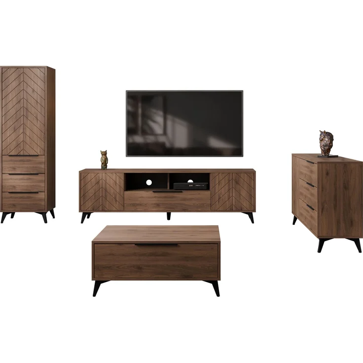 Wohnzimmer-Set Xylix Bis I (Farbe: Nuss Okapi) – Bild 3