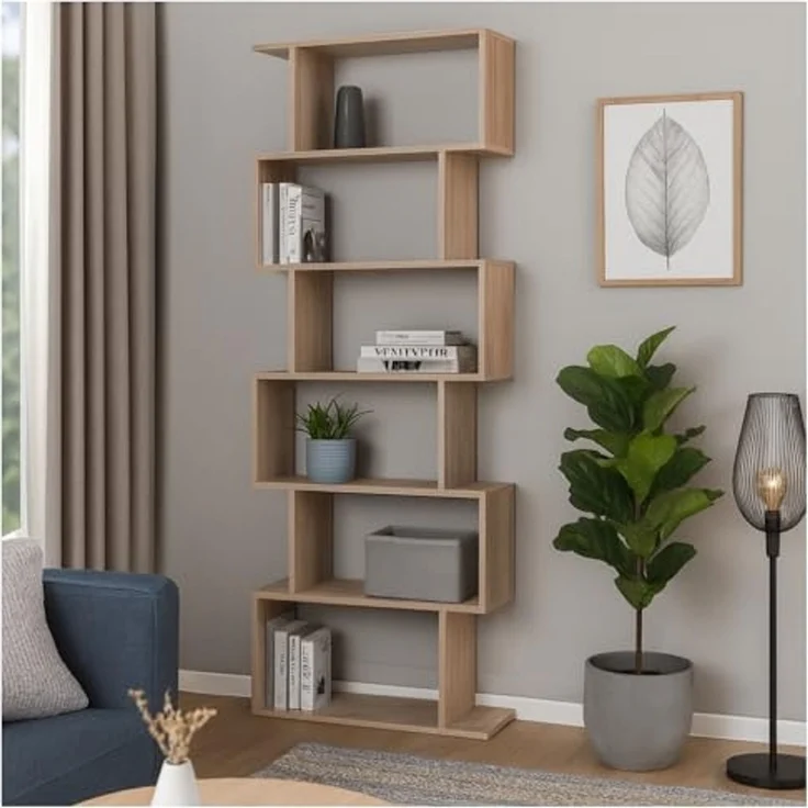 HTI-Living Bücherregal Regal 70x189 Thekla Sonoma, Stück 1-tlg, Standregal mit 6 Fächern Raumteiler – Bild 2