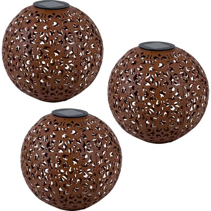 3x LED Solarleuchte, Dekorgeflecht-Kugel, D 20 cm – Bild 1