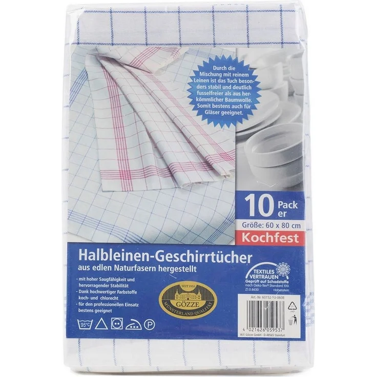 Gözze Geschirrtuch Gläser und Poliertuch, Des. 60152, (Set, 10-tlg), aus edlen Naturfasern – Bild 3