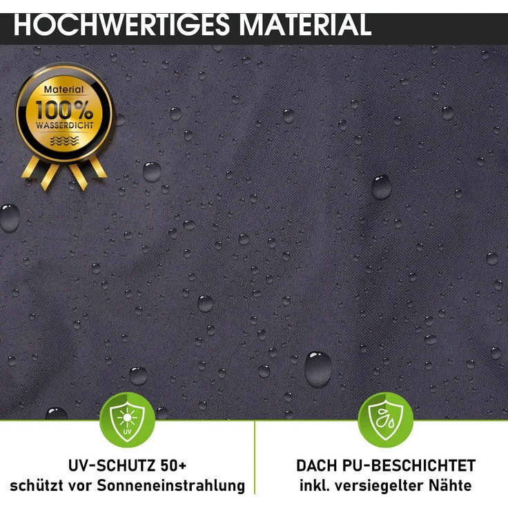 BRAST 'Infinity' Pavillon inkl. Moskitonetz und LED-Beleuchtung, wasserdicht, stabil, UV-Schutz, Aluminium, Grau, 4x4 m, mit Beleuchtung – Bild 3