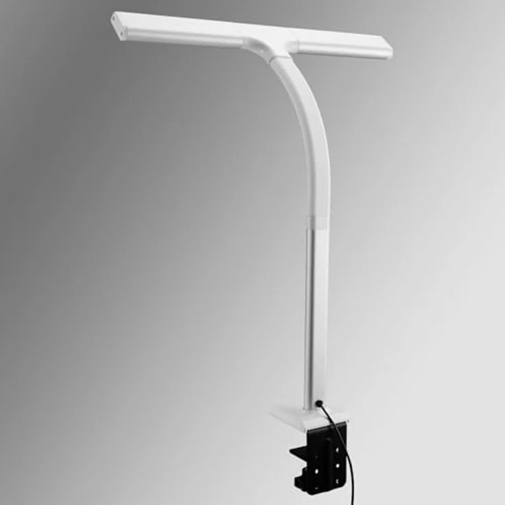 FeinTech LTL00310E LED-Schreibtischlampe, 50 cm breit, dimmbar mit Klemmfuß und flexiblem Schwanenhals, 600 Lumen, 4 Lichtfarben – Bild 4