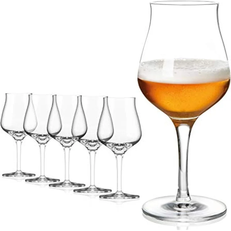 SAHM Bierglas Biergläser Set 6 STK 420ml Bier Sensorik Pokal - Bier Gläser, Edles Glas, 100% recyclebar – Bild 1