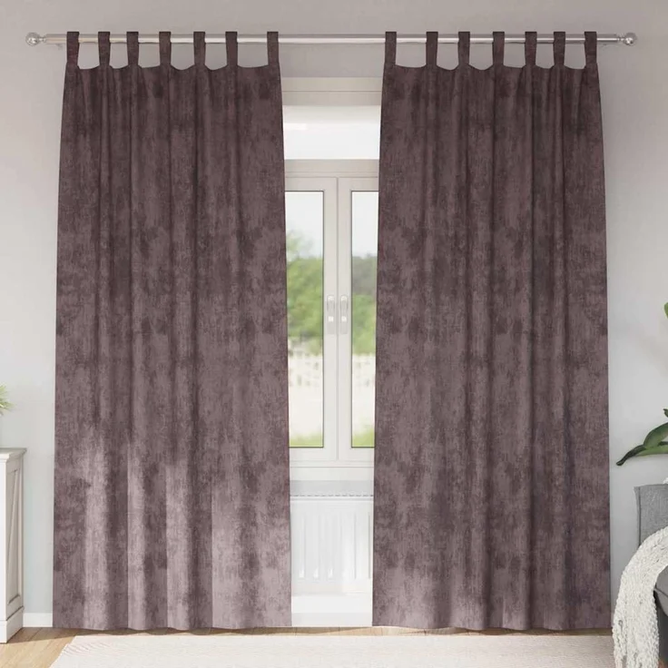 vidaXL Samtvorhänge 2 stk. Braun 245 x 140 cm Samt 4107731 – Bild 2