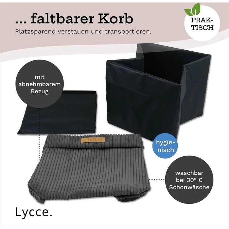 Lycce Regalkorb Kallax Boxen Cord 4er Set grau, Aufbewahrungsbox faltbar 33x33x31cm (4 St) – Bild 7
