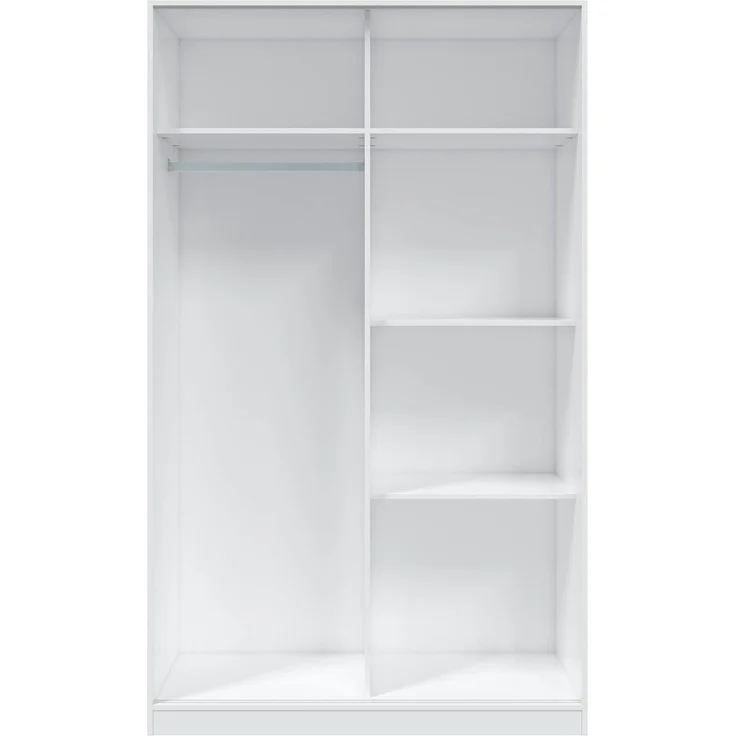 Habitdesign Kleiderschrank mit 2 Schiebetüren, Kleiderstange und Regalen, Schlafzimmerschrank, Modell Top 120, Hochglanz-Finish, Maße: 120 cm (L) x 200 cm (H) x 50 cm (T) – Bild 7