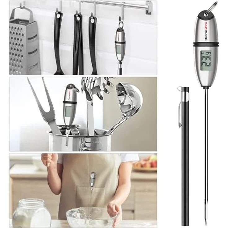 ThermoPro TP02S Digitales Bratenthermometer Fleischthermometer Thermometer Kochen Küchenthermometer Grillthermometer mit langer Sonde, für Braten, Kochen, Grillen/BBQ, Backen, Baby-Ernährung – Bild 8