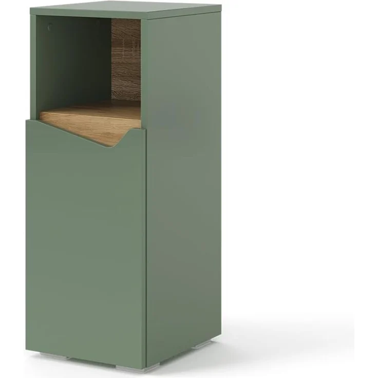 Midischrank Marelle Grün/Artisan 30 x 74.5 cm mit Tür und offenem Fach Vicco – Bild 1