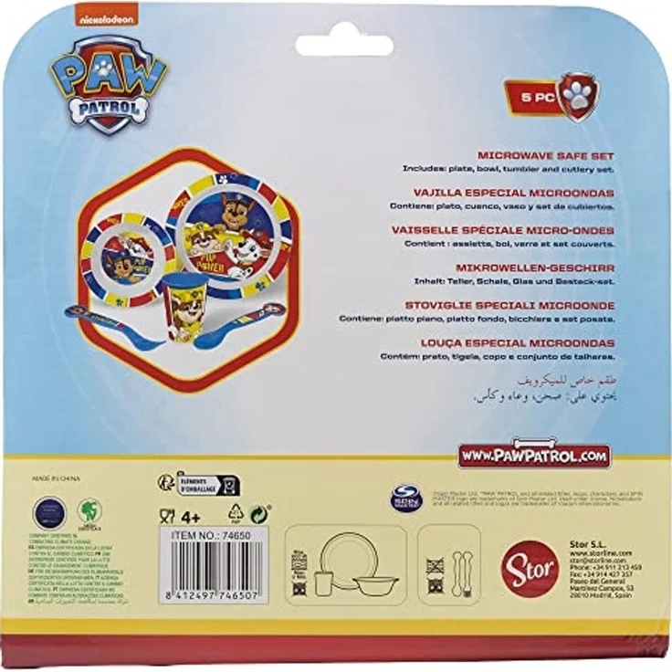 Paw Patrol Teller-Set –Mikrowellengeeignet 5-teiliges Kindergeschirr mit rutschfestem Boden – Bild 3