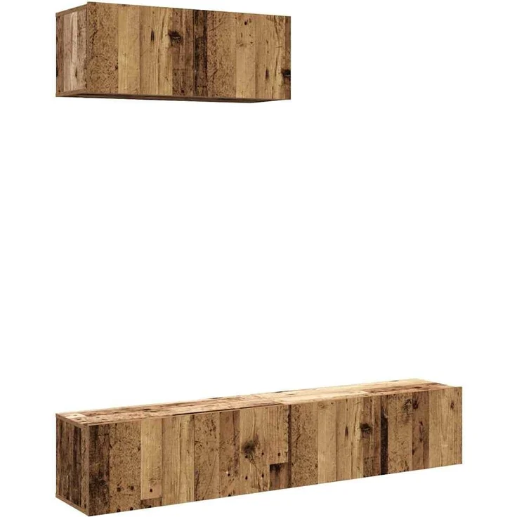 vidaXL 3-tlg. TV-Schrank-Set Wandmontage Altholz-Optik Holzwerkstoff 3329003 – Bild 1